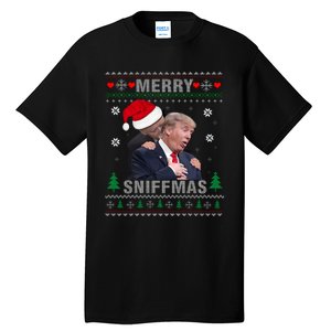 Merry Sniffmas Christmas Anti Biden Ugly Christmas Sweater Tall T-Shirt