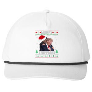 Merry Sniffmas Christmas Anti Biden Ugly Christmas Sweater Snapback Five-Panel Rope Hat