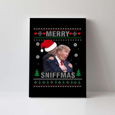 Merry Sniffmas Christmas Anti Biden Ugly Christmas Sweater Canvas