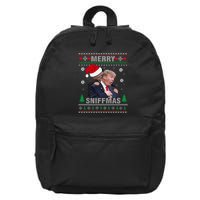Merry Sniffmas Christmas Anti Biden Ugly Christmas Sweater 16 in Basic Backpack