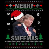 Merry Sniffmas Christmas Anti Biden Ugly Christmas Sweater 16 in Basic Backpack