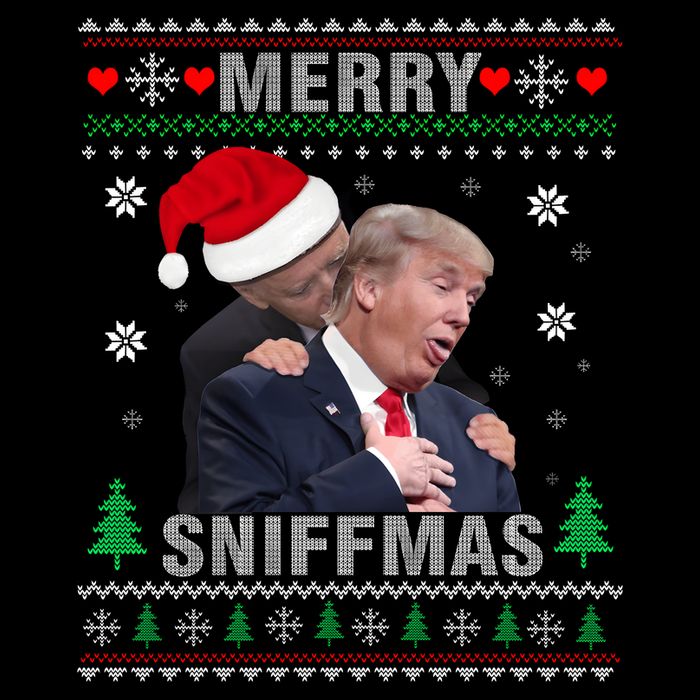 Merry Sniffmas Christmas Anti Biden Ugly Christmas Sweater 16 in Basic Backpack