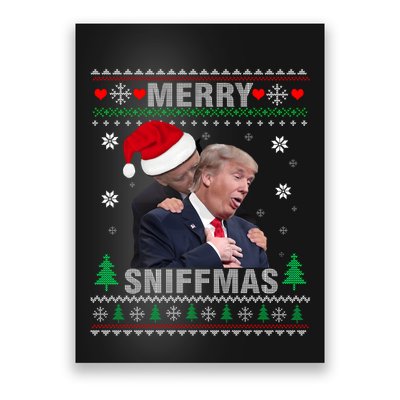 Merry Sniffmas Christmas Anti Biden Ugly Christmas Sweater Poster
