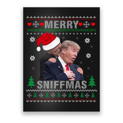 Merry Sniffmas Christmas Anti Biden Ugly Christmas Sweater Poster