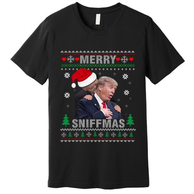 Merry Sniffmas Christmas Anti Biden Ugly Christmas Sweater Premium T-Shirt