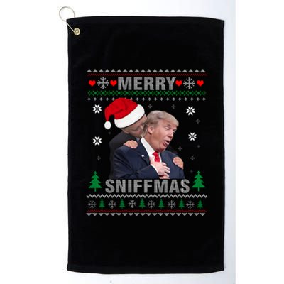 Merry Sniffmas Christmas Anti Biden Ugly Christmas Sweater Platinum Collection Golf Towel