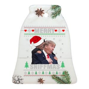 Merry Sniffmas Christmas Anti Biden Ugly Christmas Sweater Ceramic Bell Ornament