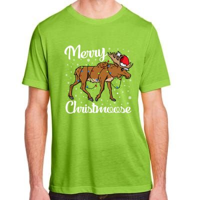 Moose Santa Claus Merry Christmoose Moose Santa Christm Gift Adult ChromaSoft Performance T-Shirt