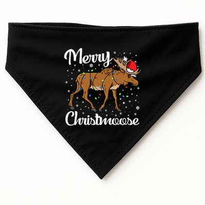 Moose Santa Claus Merry Christmoose Moose Santa Christm Gift USA-Made Doggie Bandana