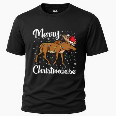 Moose Santa Claus Merry Christmoose Moose Santa Christm Gift Performance Shirt