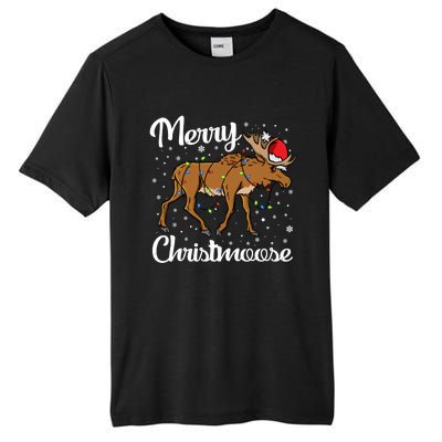 Moose Santa Claus Merry Christmoose Moose Santa Christm Gift Tall Fusion ChromaSoft Performance T-Shirt