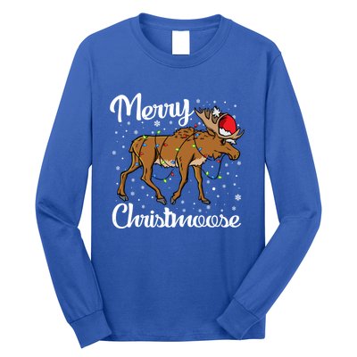 Moose Santa Claus Merry Christmoose Moose Santa Christm Gift Long Sleeve Shirt