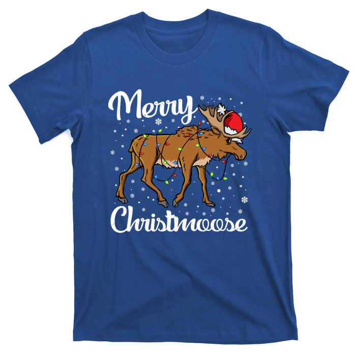 Moose Santa Claus Merry Christmoose Moose Santa Christm Gift T-Shirt