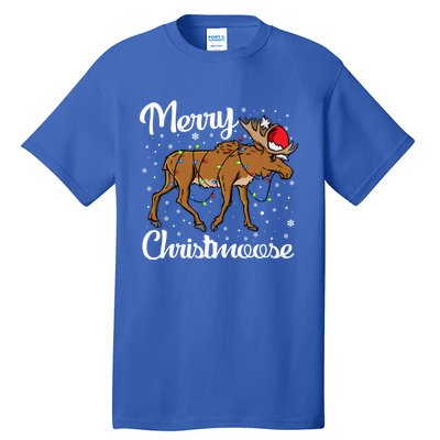 Moose Santa Claus Merry Christmoose Moose Santa Christm Gift Tall T-Shirt