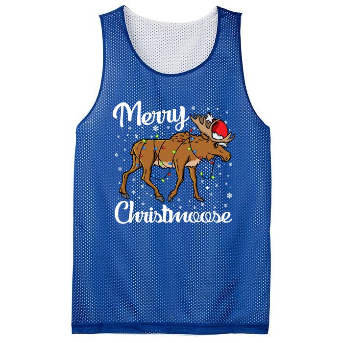 Moose Santa Claus Merry Christmoose Moose Santa Christm Gift Mesh Reversible Basketball Jersey Tank