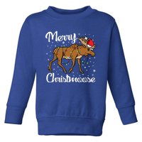 Moose Santa Claus Merry Christmoose Moose Santa Christm Gift Toddler Sweatshirt