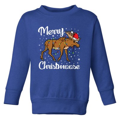 Moose Santa Claus Merry Christmoose Moose Santa Christm Gift Toddler Sweatshirt