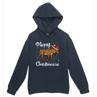 Moose Santa Claus Merry Christmoose Moose Santa Christm Gift Urban Pullover Hoodie