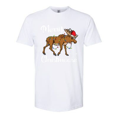 Moose Santa Claus Merry Christmoose Moose Santa Christm Gift Softstyle CVC T-Shirt