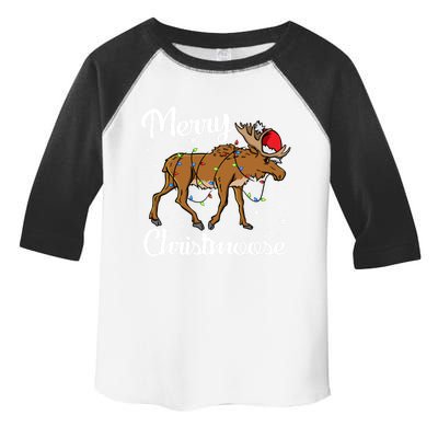 Moose Santa Claus Merry Christmoose Moose Santa Christm Gift Toddler Fine Jersey T-Shirt