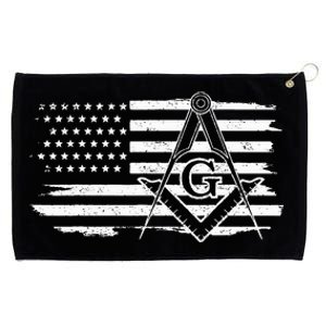 Mason Square & Compass Masonic Us Flag Freemason Shriner Grommeted Golf Towel