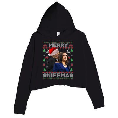 Merry Sniffmas Christmas Anti Biden Kamala Ugly Xmas Sweater Crop Fleece Hoodie