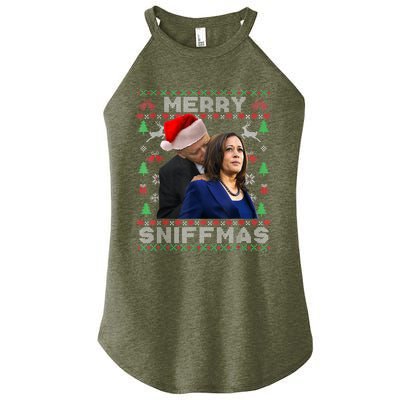 Merry Sniffmas Christmas Anti Biden Kamala Ugly Xmas Sweater Women's Perfect Tri Rocker Tank