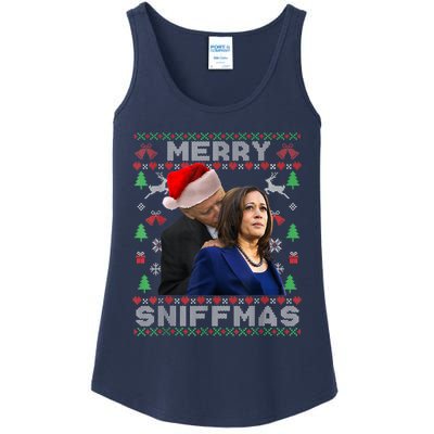 Merry Sniffmas Christmas Anti Biden Kamala Ugly Xmas Sweater Ladies Essential Tank