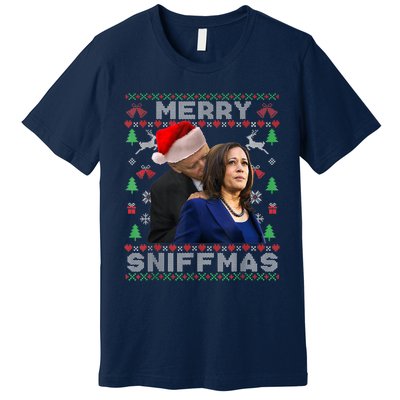 Merry Sniffmas Christmas Anti Biden Kamala Ugly Xmas Sweater Premium T-Shirt