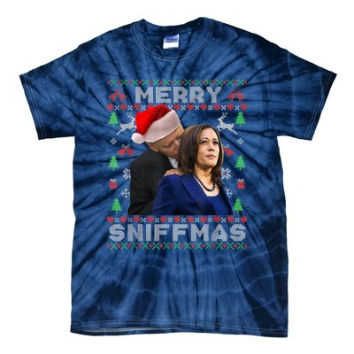 Merry Sniffmas Christmas Anti Biden Kamala Ugly Xmas Sweater Tie-Dye T-Shirt