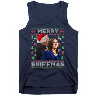 Merry Sniffmas Christmas Anti Biden Kamala Ugly Xmas Sweater Tank Top