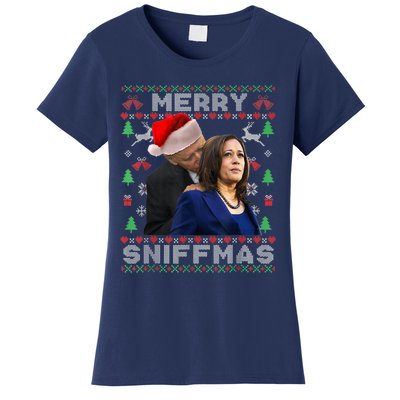 Merry Sniffmas Christmas Anti Biden Kamala Ugly Xmas Sweater Women's T-Shirt