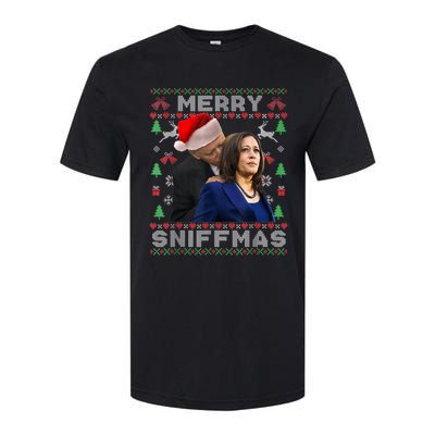 Merry Sniffmas Christmas Anti Biden Kamala Ugly Xmas Sweater Softstyle CVC T-Shirt