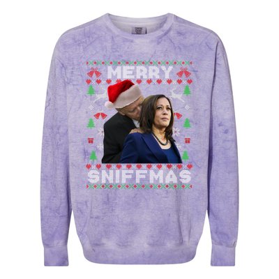 Merry Sniffmas Christmas Anti Biden Ugly Christmas Sweater Great Gift Colorblast Crewneck Sweatshirt