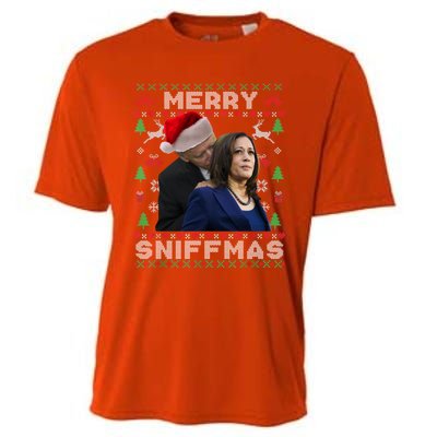 Merry Sniffmas Christmas Anti Biden Ugly Christmas Sweater Great Gift Cooling Performance Crew T-Shirt