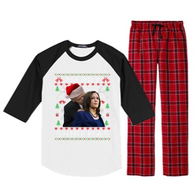 Merry Sniffmas Christmas Anti Biden Ugly Christmas Sweater Great Gift Raglan Sleeve Pajama Set