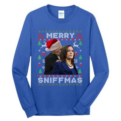 Merry Sniffmas Christmas Anti Biden Ugly Christmas Sweater Great Gift Tall Long Sleeve T-Shirt