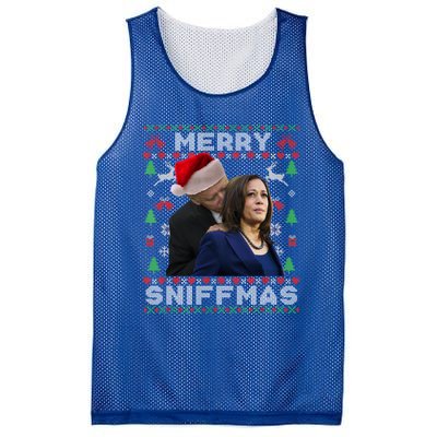 Merry Sniffmas Christmas Anti Biden Ugly Christmas Sweater Great Gift Mesh Reversible Basketball Jersey Tank