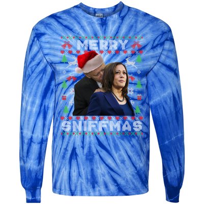 Merry Sniffmas Christmas Anti Biden Ugly Christmas Sweater Great Gift Tie-Dye Long Sleeve Shirt