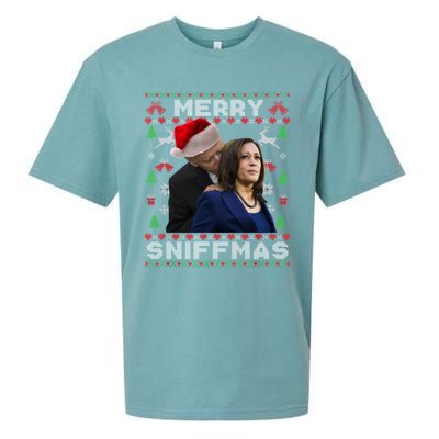 Merry Sniffmas Christmas Anti Biden Ugly Christmas Sweater Great Gift Sueded Cloud Jersey T-Shirt