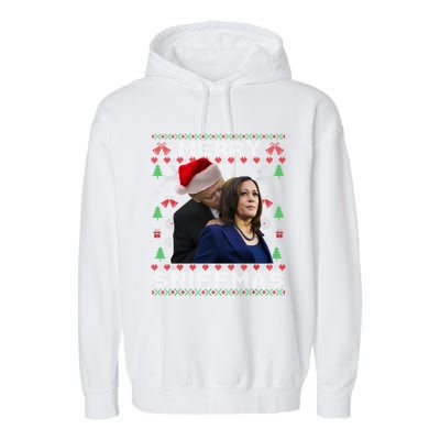 Merry Sniffmas Christmas Anti Biden Ugly Christmas Sweater Great Gift Garment-Dyed Fleece Hoodie