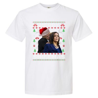 Merry Sniffmas Christmas Anti Biden Ugly Christmas Sweater Great Gift Garment-Dyed Heavyweight T-Shirt