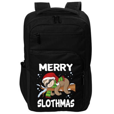 Merry Slothmas Cute Sloth Wear Santa Hat Cute Christmas Gift Impact Tech Backpack