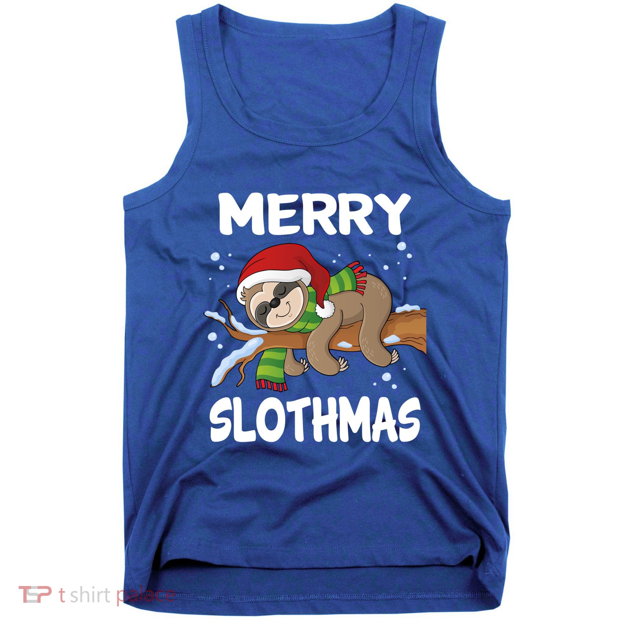 Merry Slothmas Cute Sloth Wear Santa Hat Cute Christmas Gift Tank Top