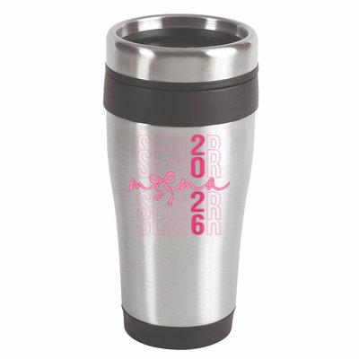 Mom Senior Class Of 2026 Coquette Bow Graduation 2026 16oz Travel Tumbler