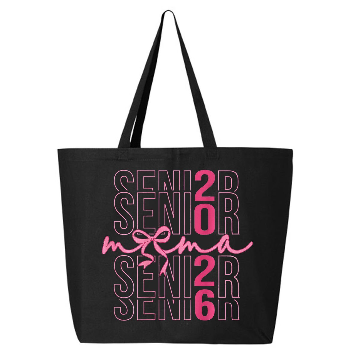 Mom Senior Class Of 2026 Coquette Bow Graduation 2026 25L Jumbo Tote