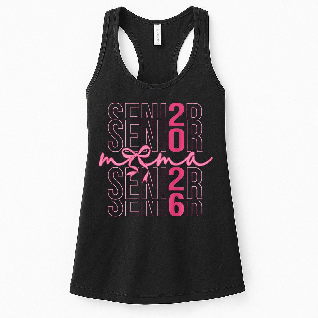 Mom Senior Class Of 2026 Coquette Bow Graduation 2026 Womens Tank Top