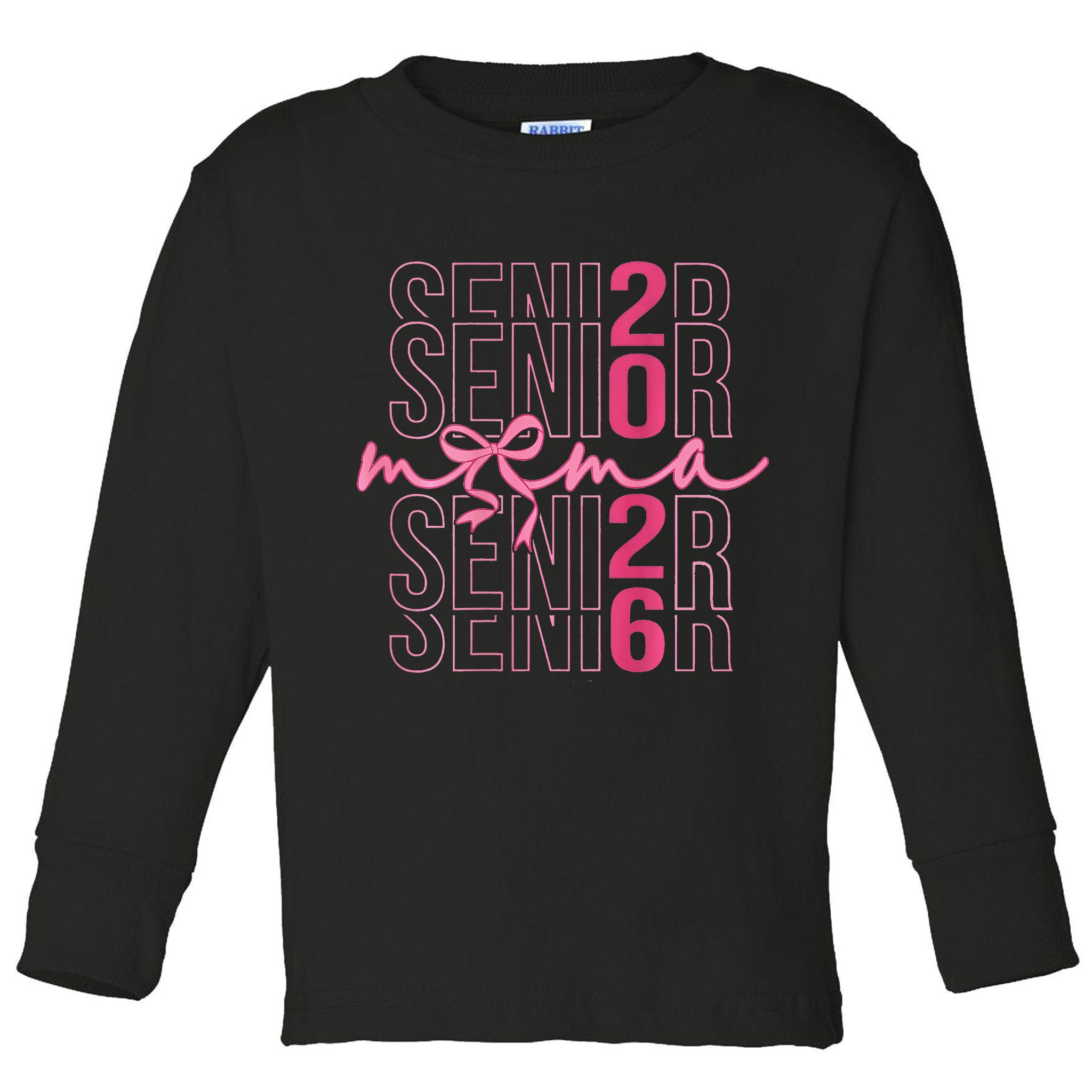 Mom Senior Class Of 2026 Coquette Bow Graduation 2026 Toddler Long Sleeve Shirt
