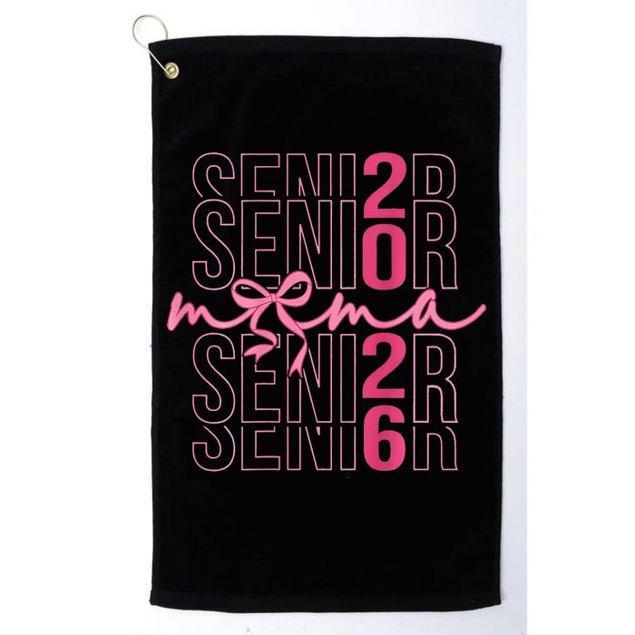 Mom Senior Class Of 2026 Coquette Bow Graduation 2026 Golf Towel
