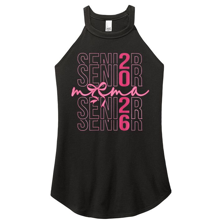 Mom Senior Class Of 2026 Coquette Bow Graduation 2026 Women's Perfect Tri Rocker Tank